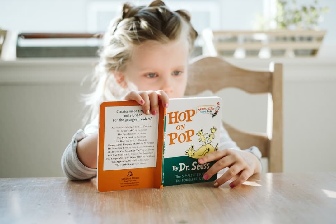 Child reading a picture book